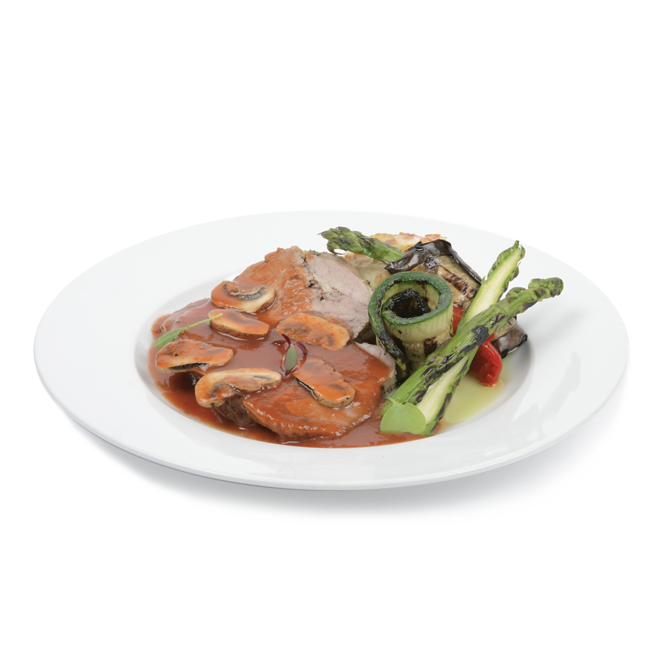 Rôti de veau sauce aux champignons