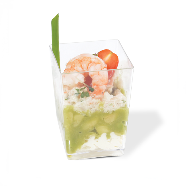 Shrimp and avocado verrine