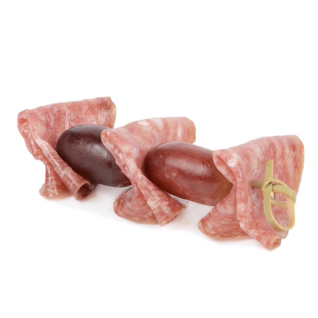 Italian salami and grapes mini skewer